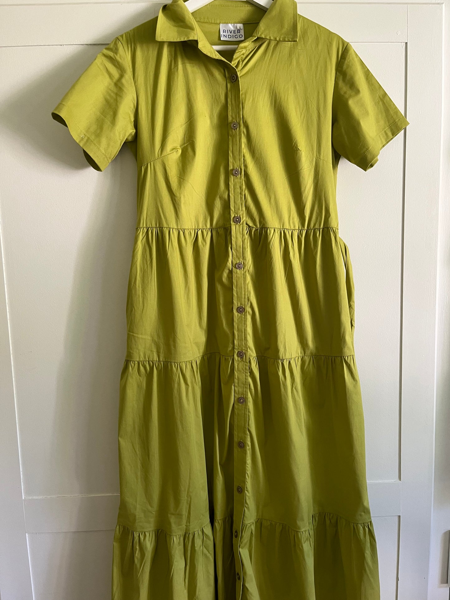 Camellia Dress- Chartreuse