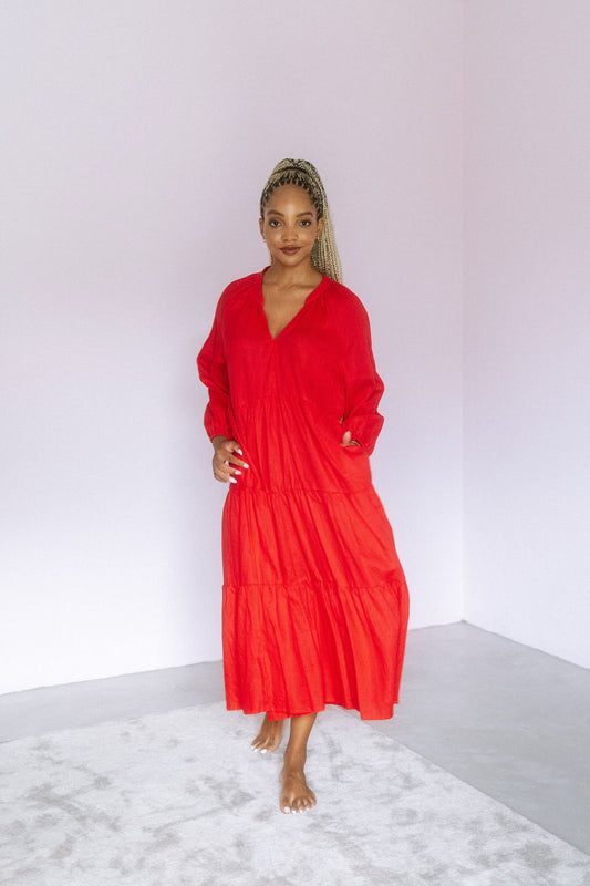 Poppy Dress- Red