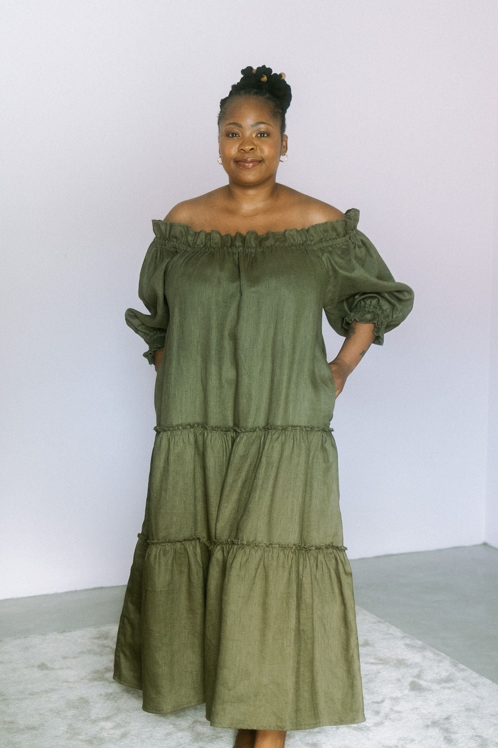 olive green dress in store Bridesmaid Maxi Dress