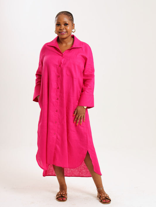 River Indigo Dress- Cerise