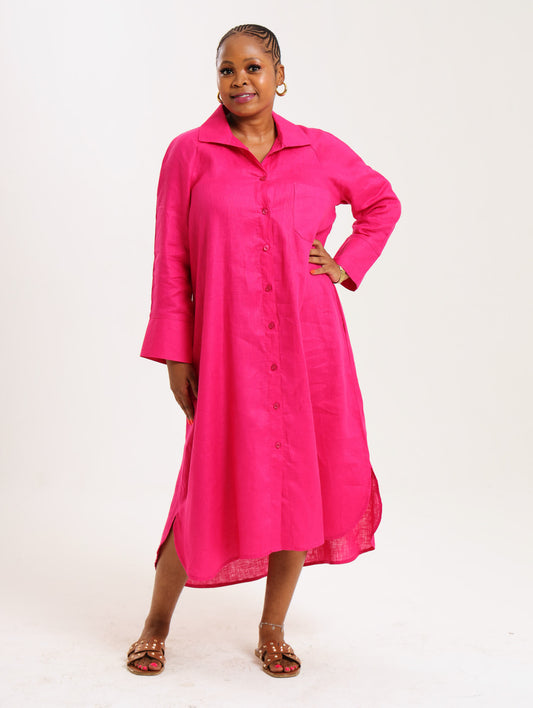 River Indigo Dress- Cerise