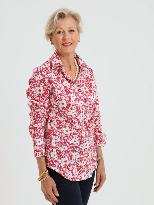 Hibiscus Shirt- Red