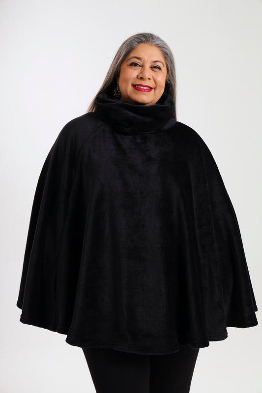 Pansy Poncho- Black