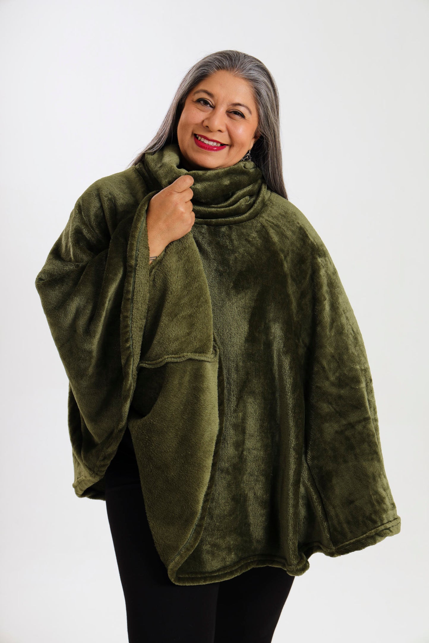 Pansy Poncho- Green