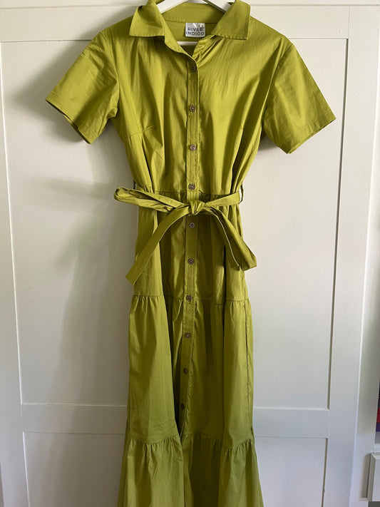 Camellia Dress- Chartreuse