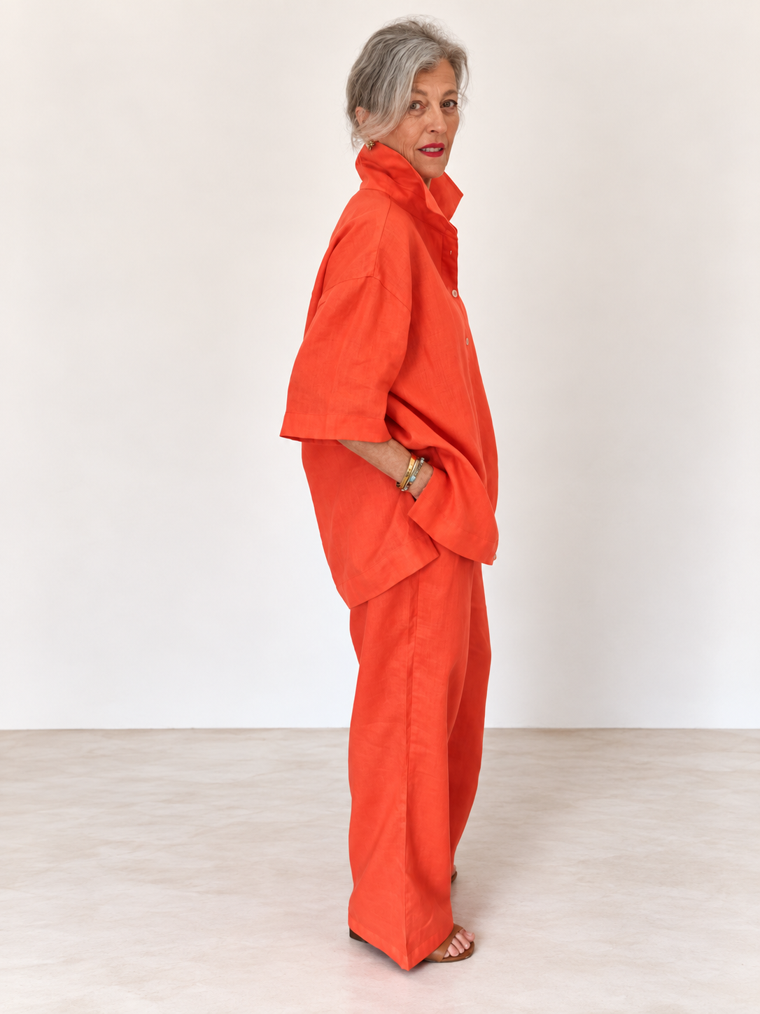 Classic Shirt (short)- Orange