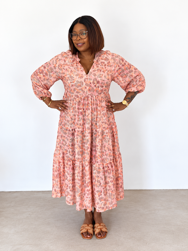 Poppy Dress- Pink Leopard