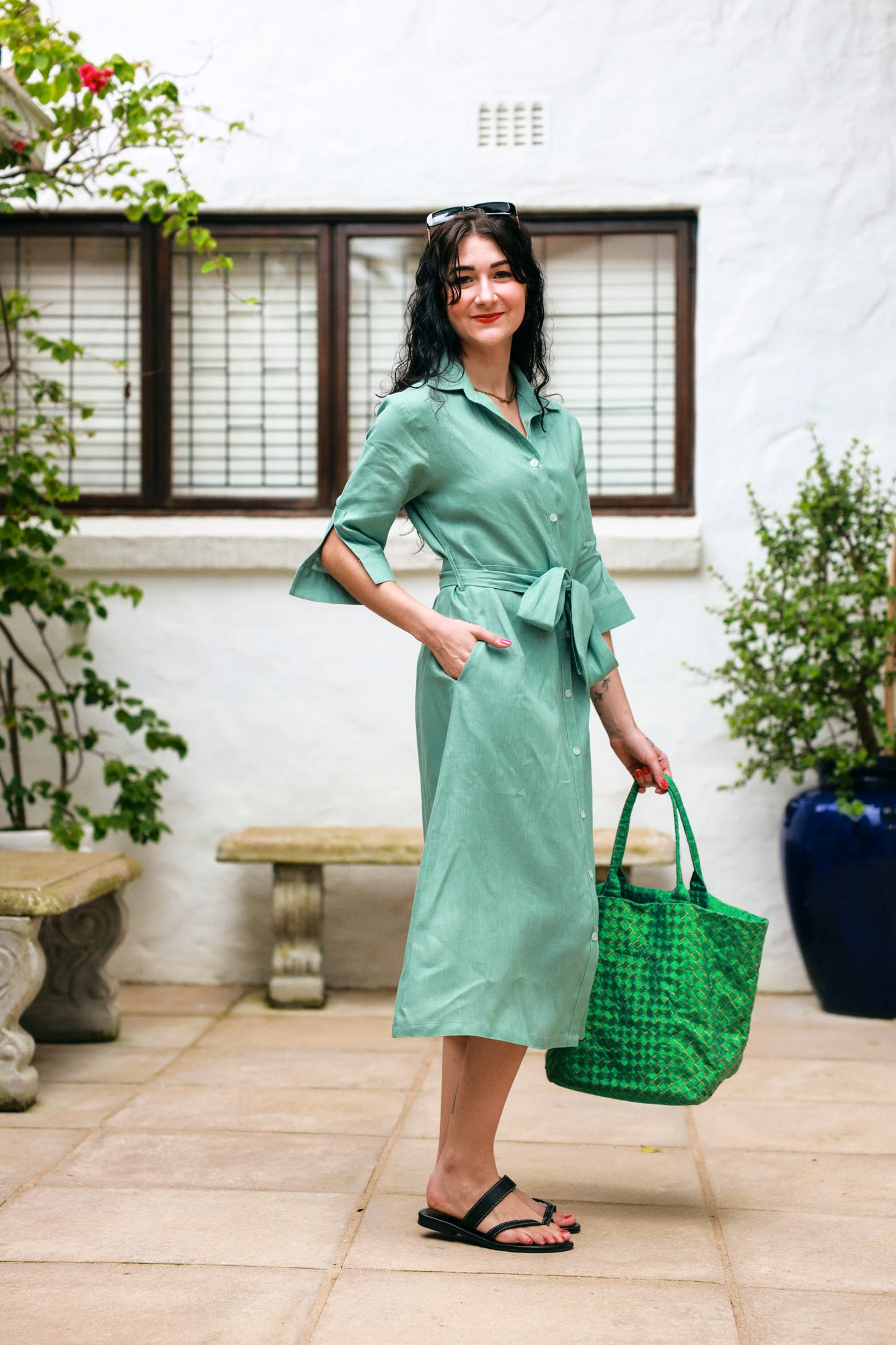 Spring Shirt-Waister- Sage