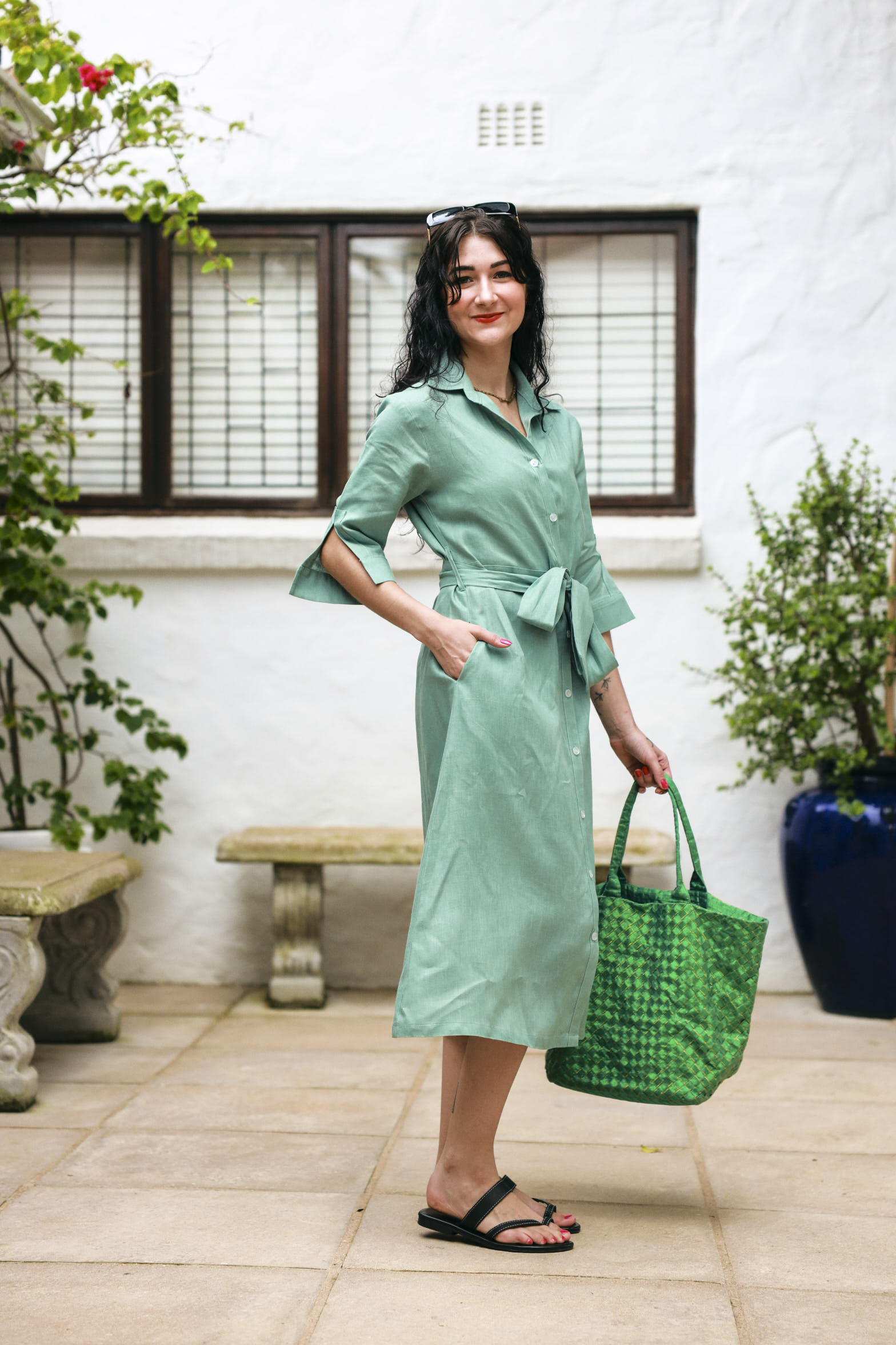 Spring Shirt-Waister- Sage