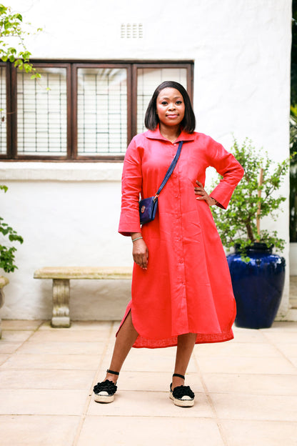 River Indigo Dress- Red