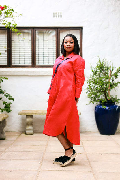 River Indigo Dress- Red