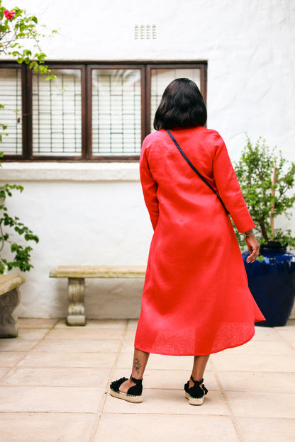 River Indigo Dress- Red