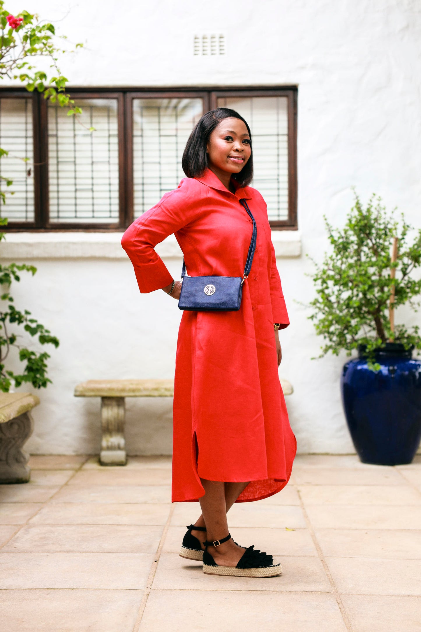 River Indigo Dress- Red