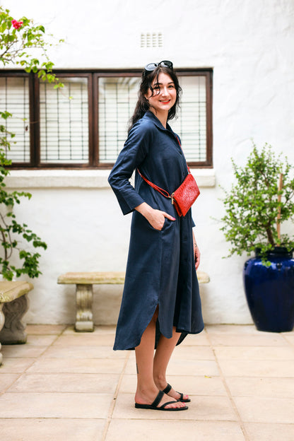 River Indigo Dress- Navy