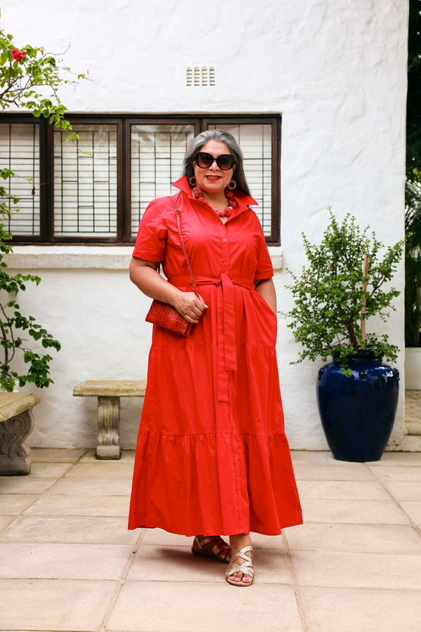 Camellia Dress- Red