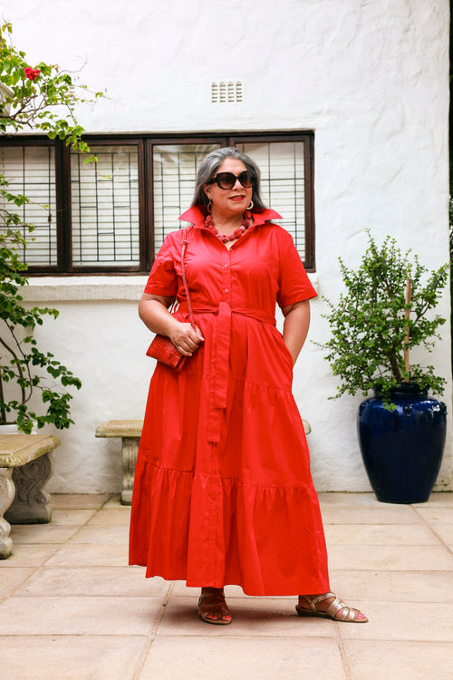 Camellia Dress- Red