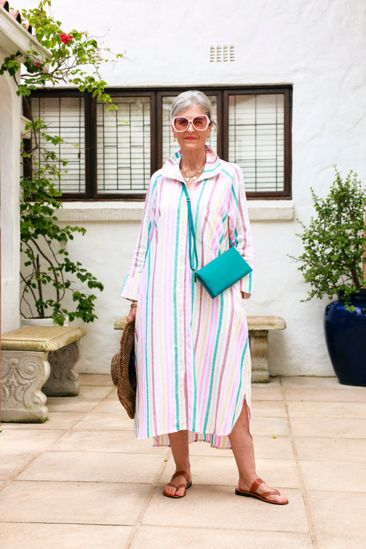 River Indigo Dress- Stripe