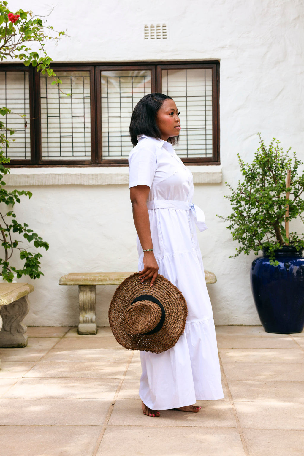 Akosa Ressd Camellia Dress- White – River Indigo SA