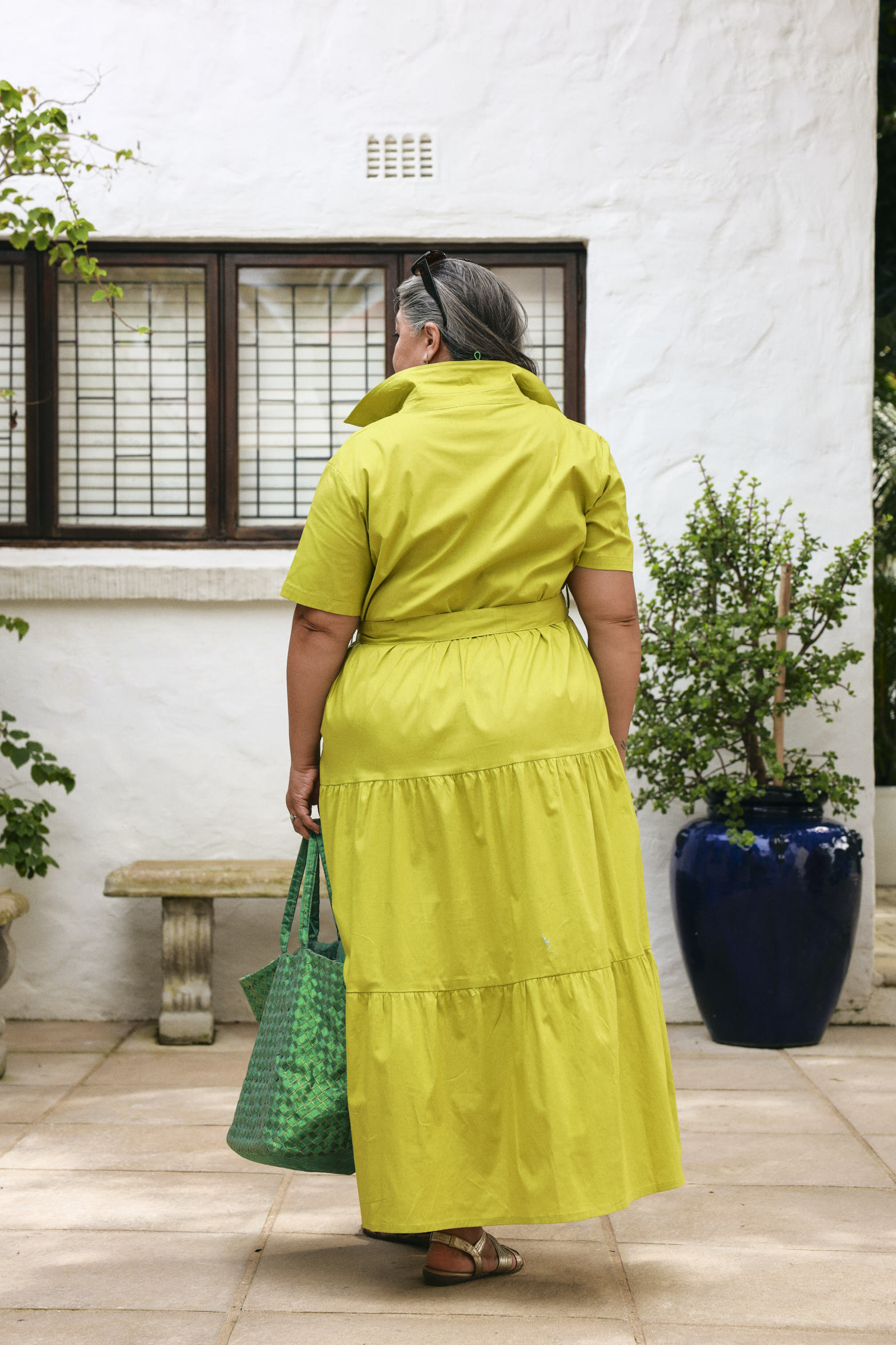 Camellia Dress- Chartreuse