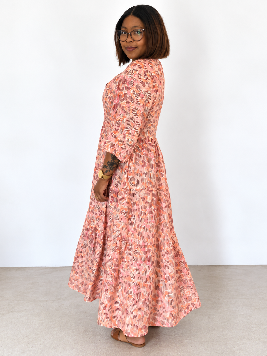 Poppy Dress- Pink Leopard