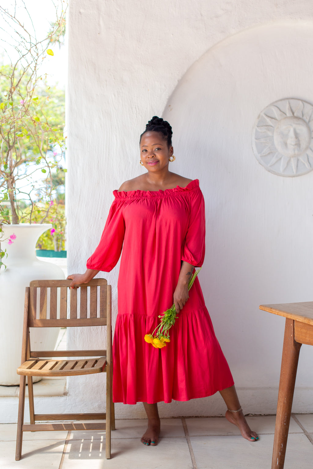 baobab red dress Giselle Maxi Dress