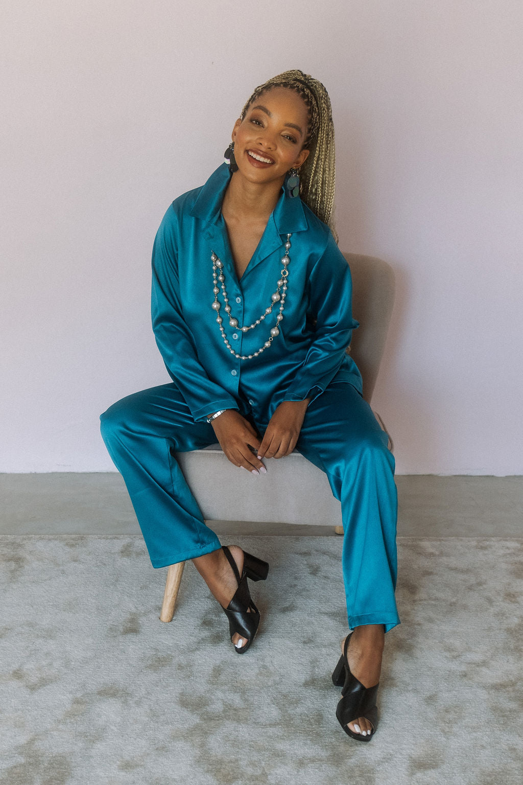 Satin Set- Blue