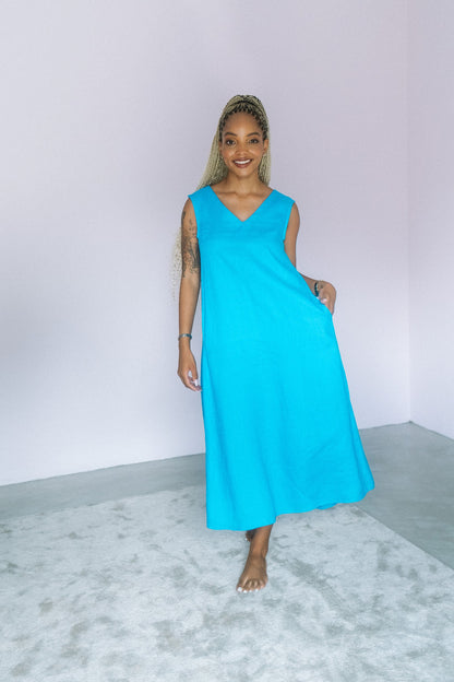 Peony Dress- Turquoise