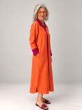 River Indigo Dress- Contrast Orange