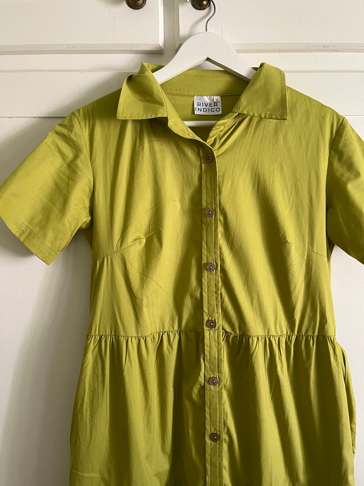 Camellia Dress- Chartreuse
