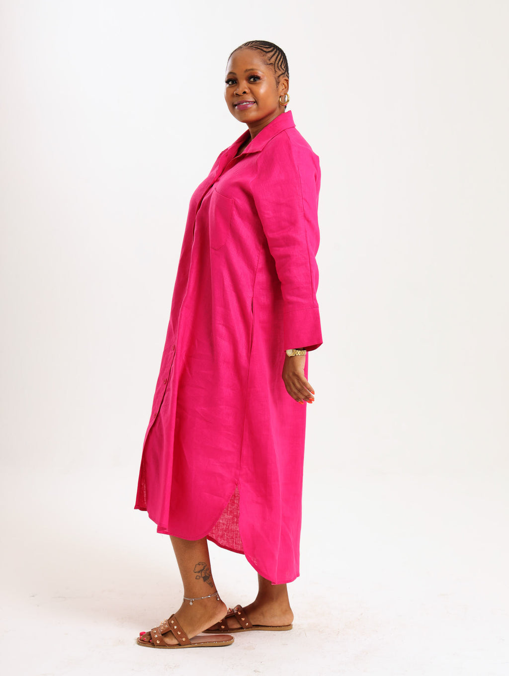River Indigo Dress- Cerise