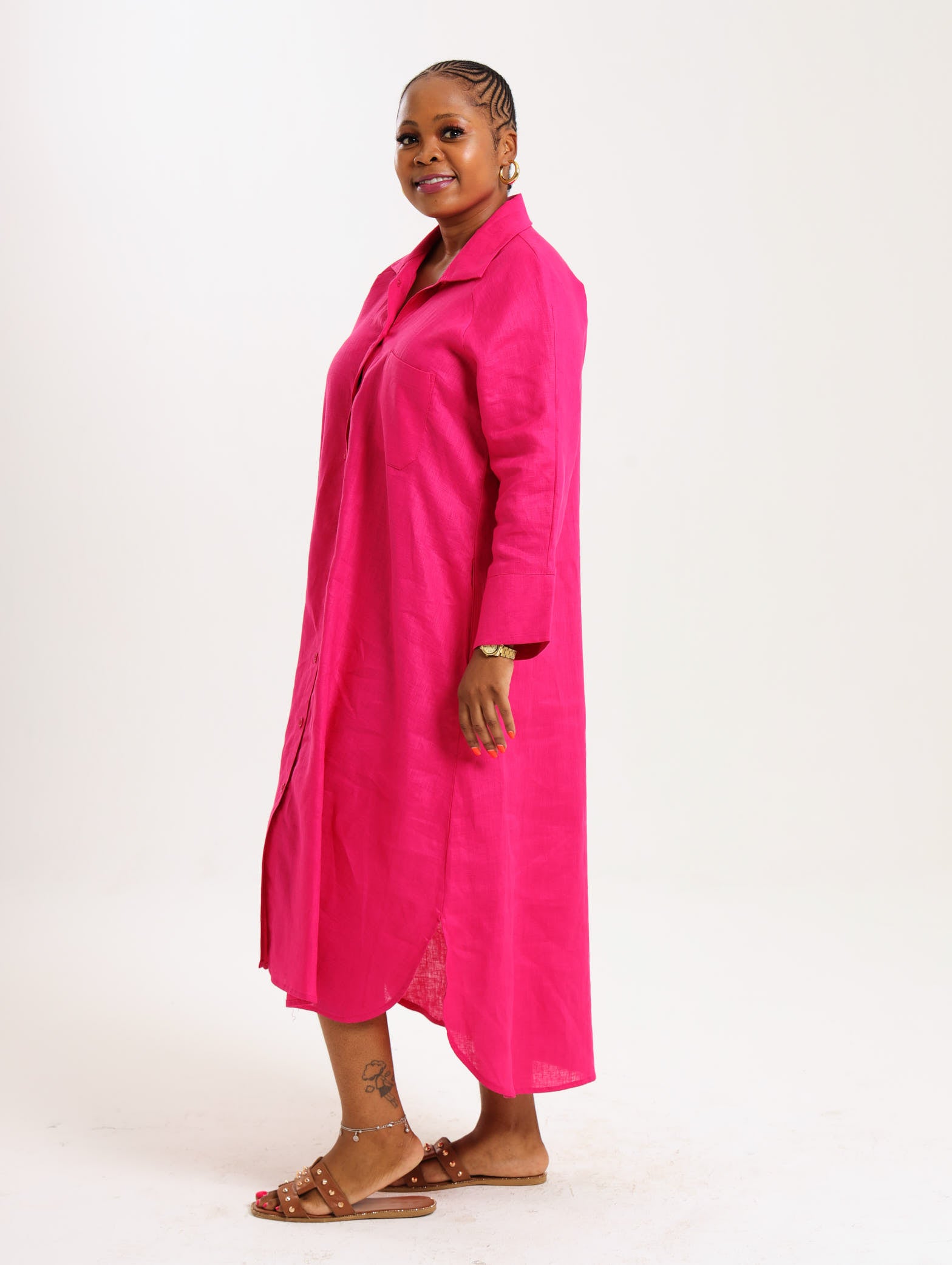 River Indigo Dress- Cerise