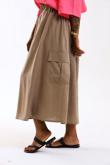 Cargo Skirt- Cafe