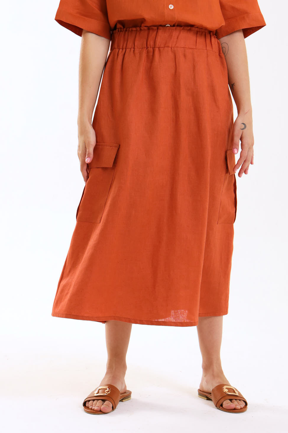 Cargo Skirt- Rust