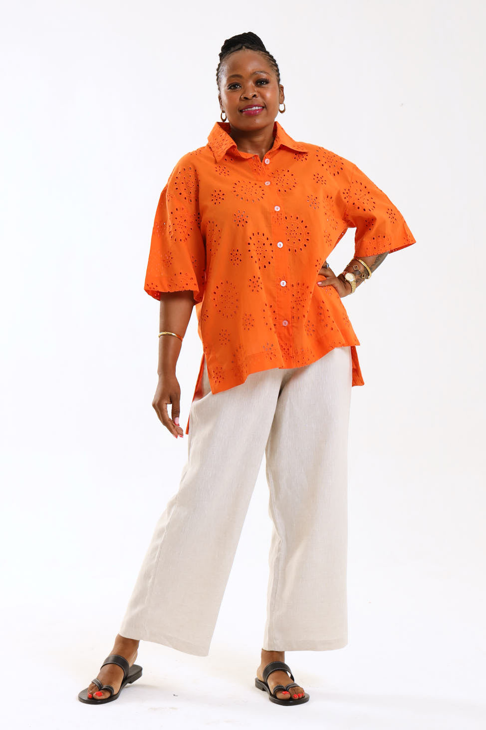 Classic Shirt (short)- Orange