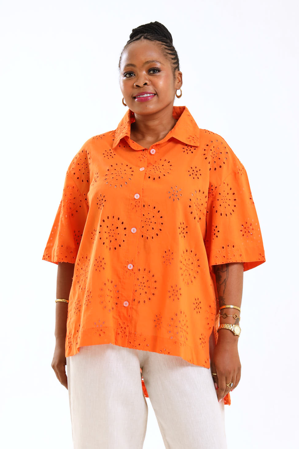 Classic Shirt (short)- Orange
