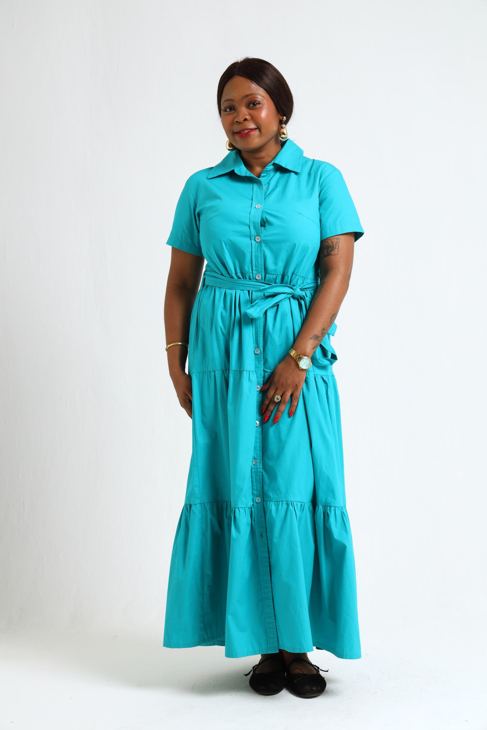 Camellia Dress- Turquoise