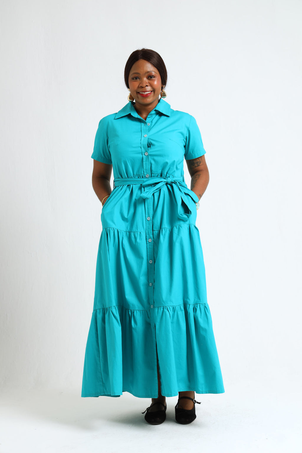Camellia Dress- Turquoise
