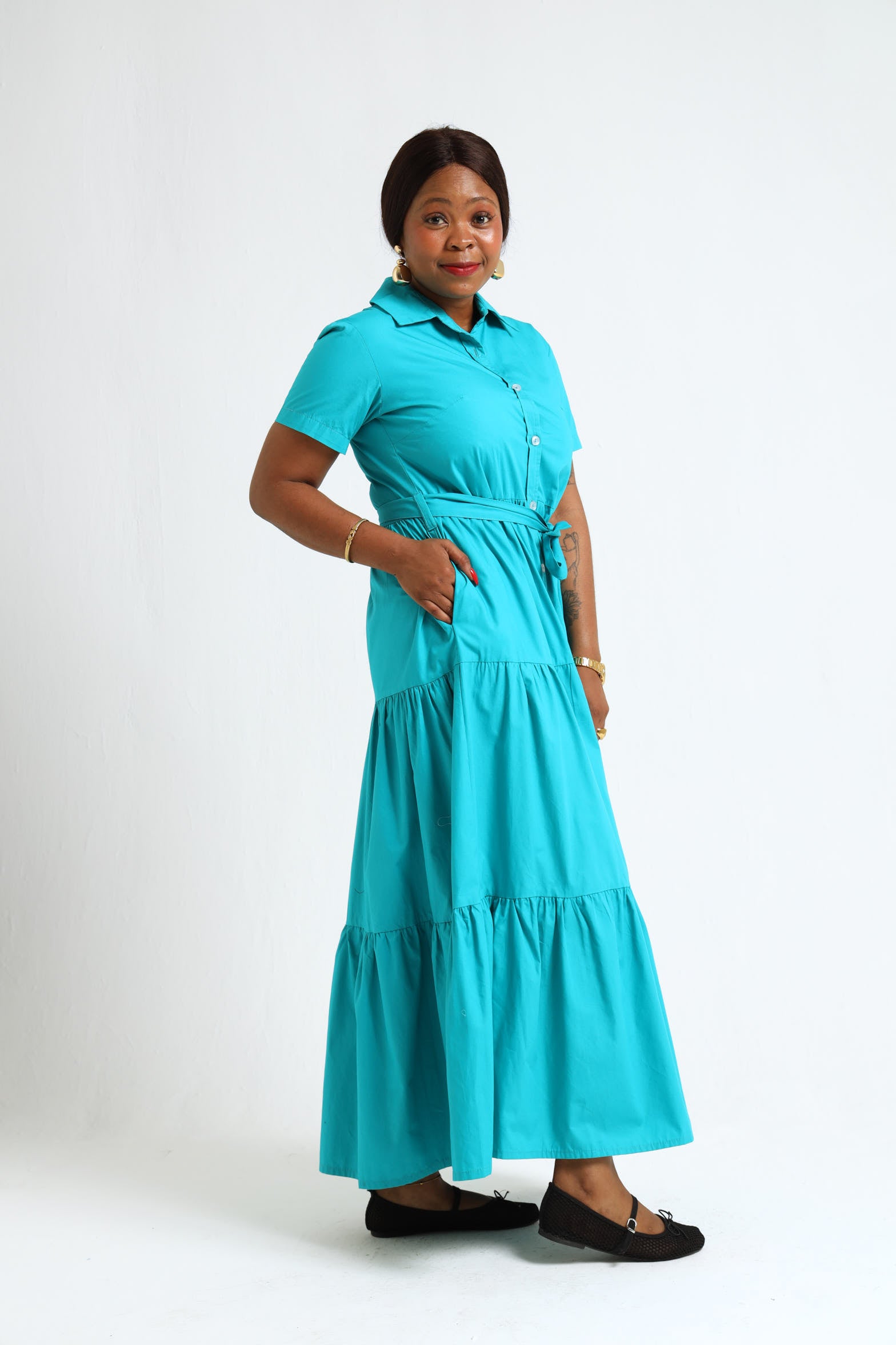Camellia Dress- Turquoise