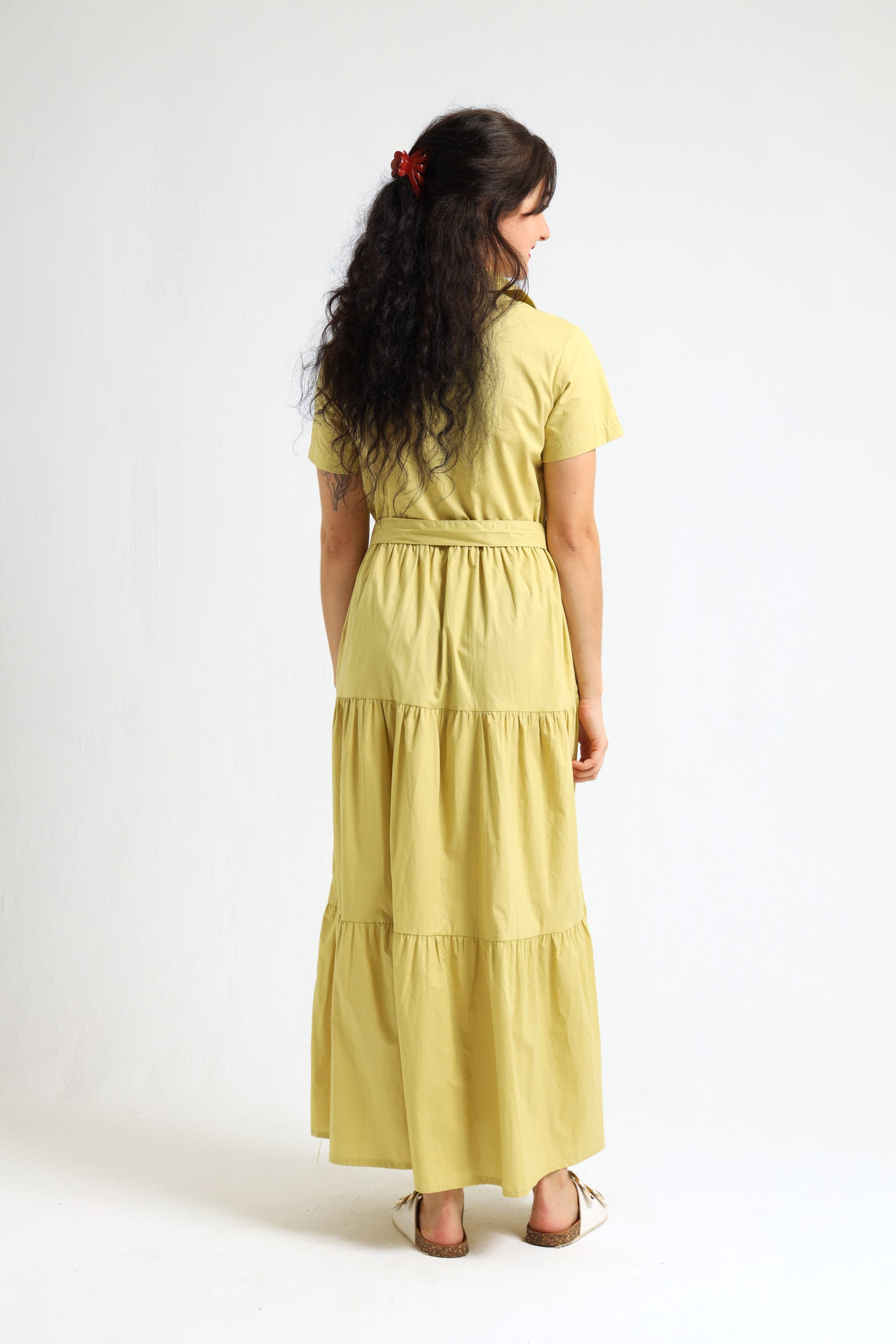 Camellia Dress- Light Chartreuse