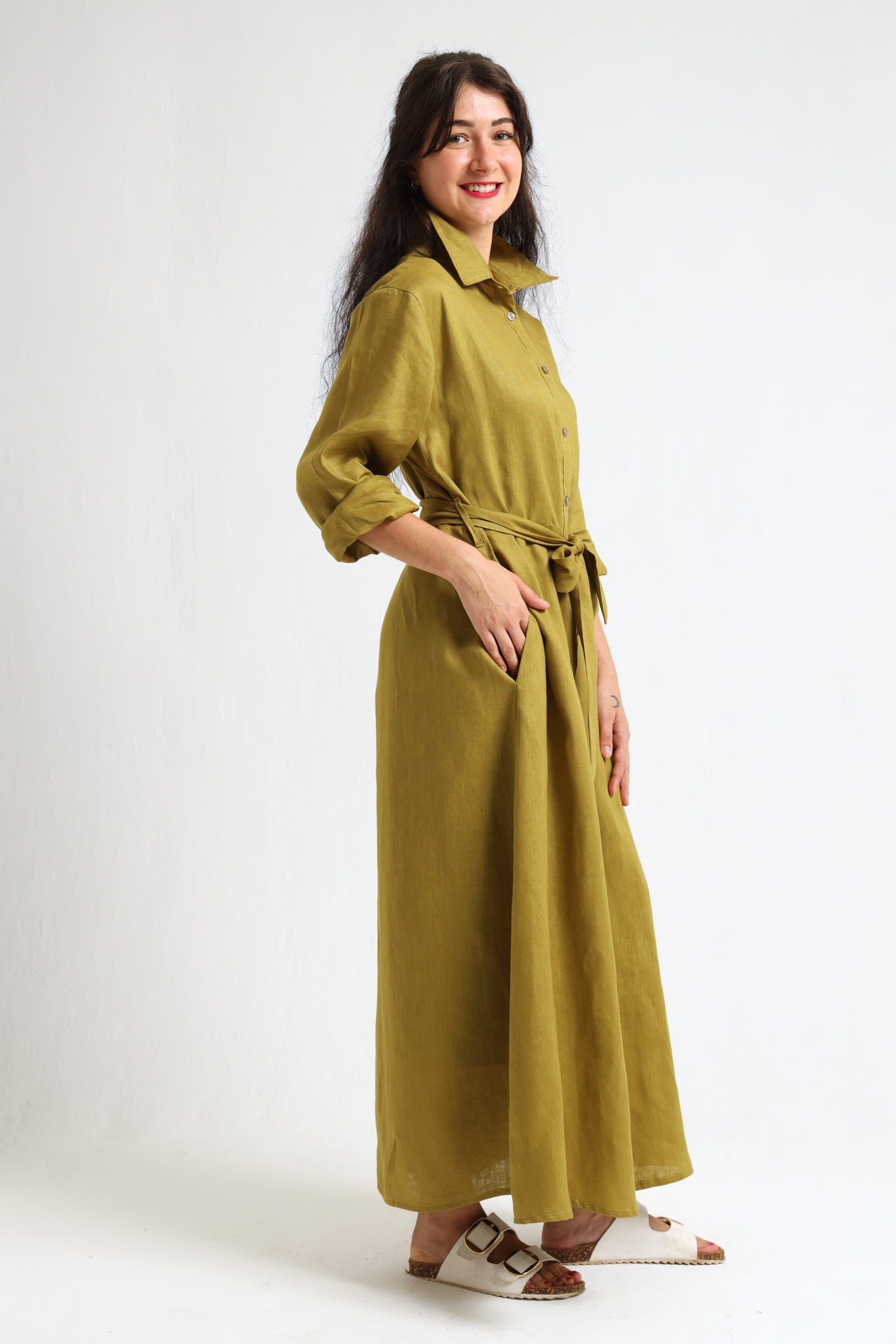 Winter Shirt-Waister- Olive