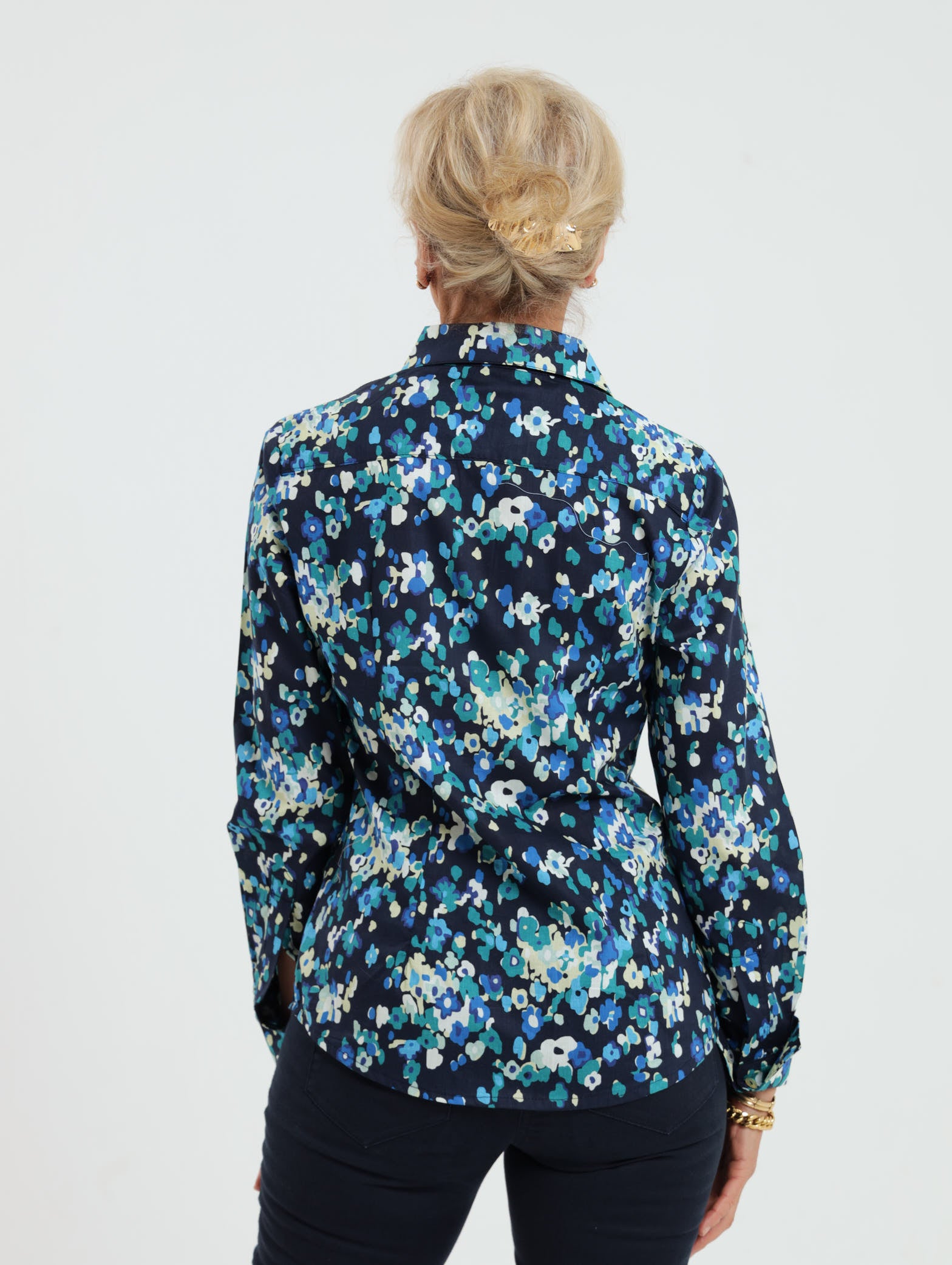 Hibiscus Shirt- Navy