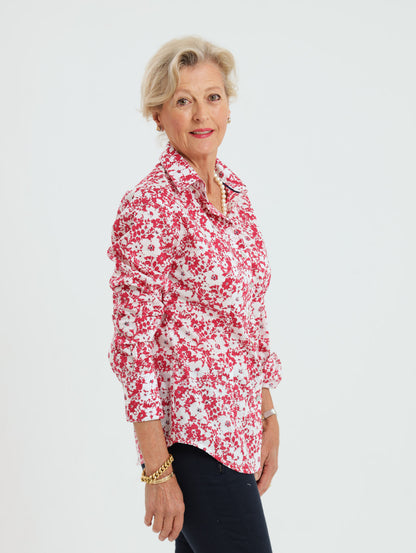 Hibiscus Shirt: Red