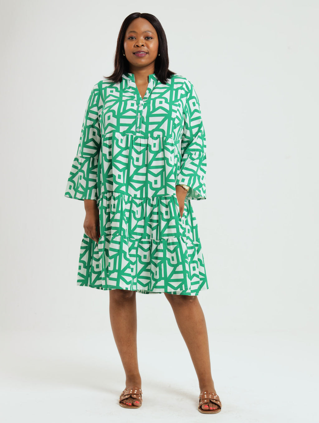 Akosa Ressd Dandelion Dress- Green – River Indigo SA