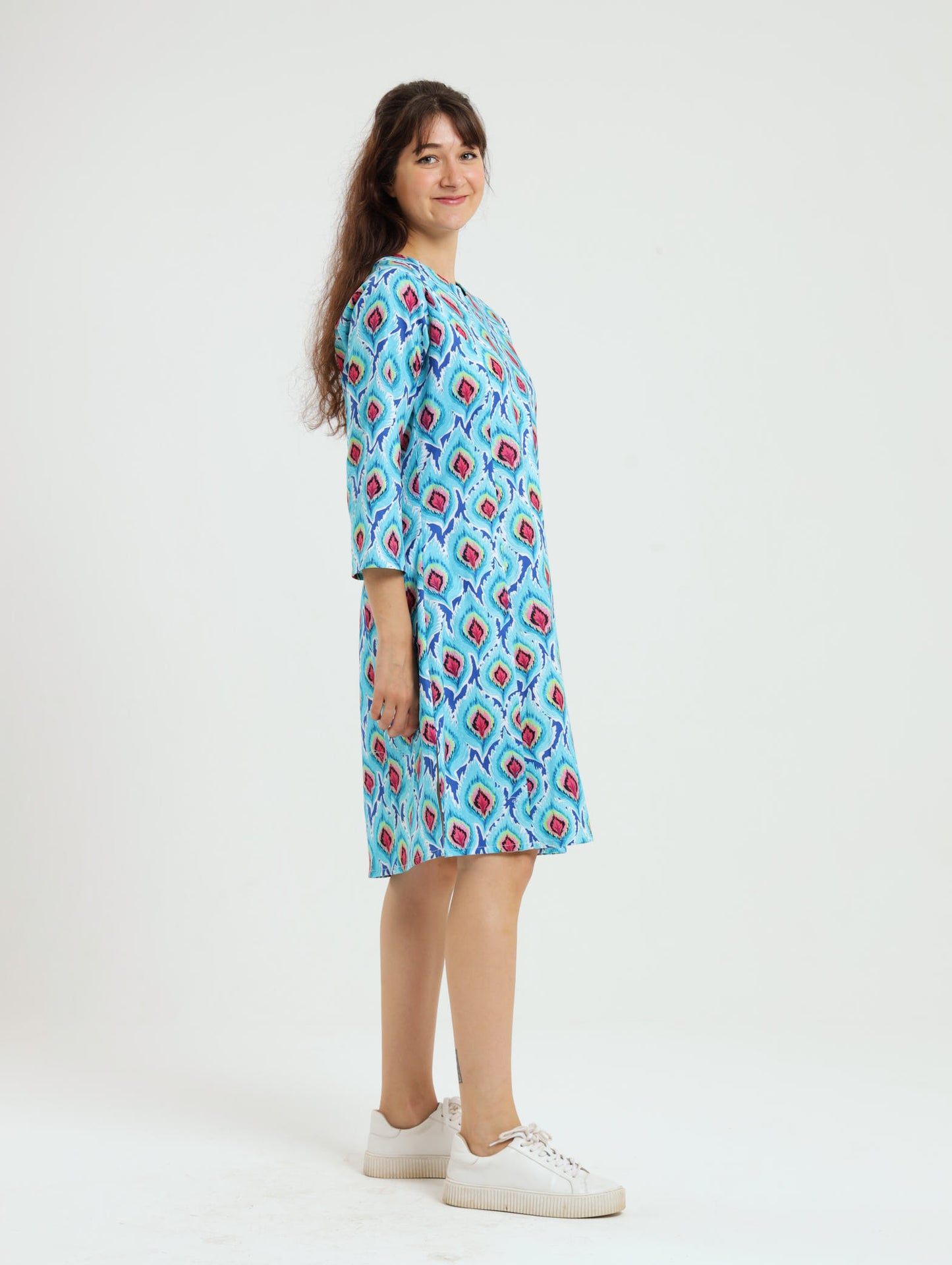 Bamboo Tunic: Blue Ikat