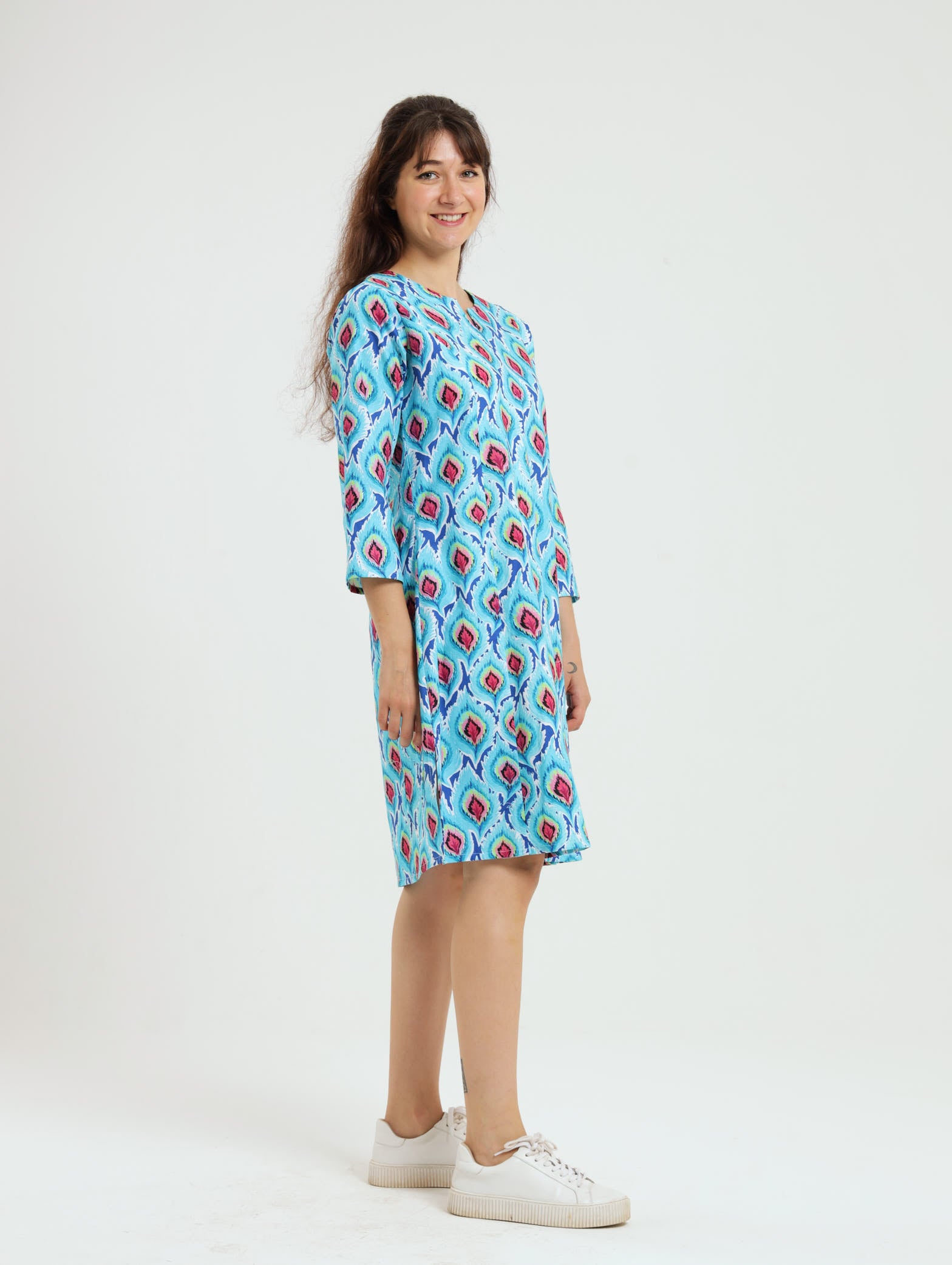 Bamboo Tunic- Blue Ikat