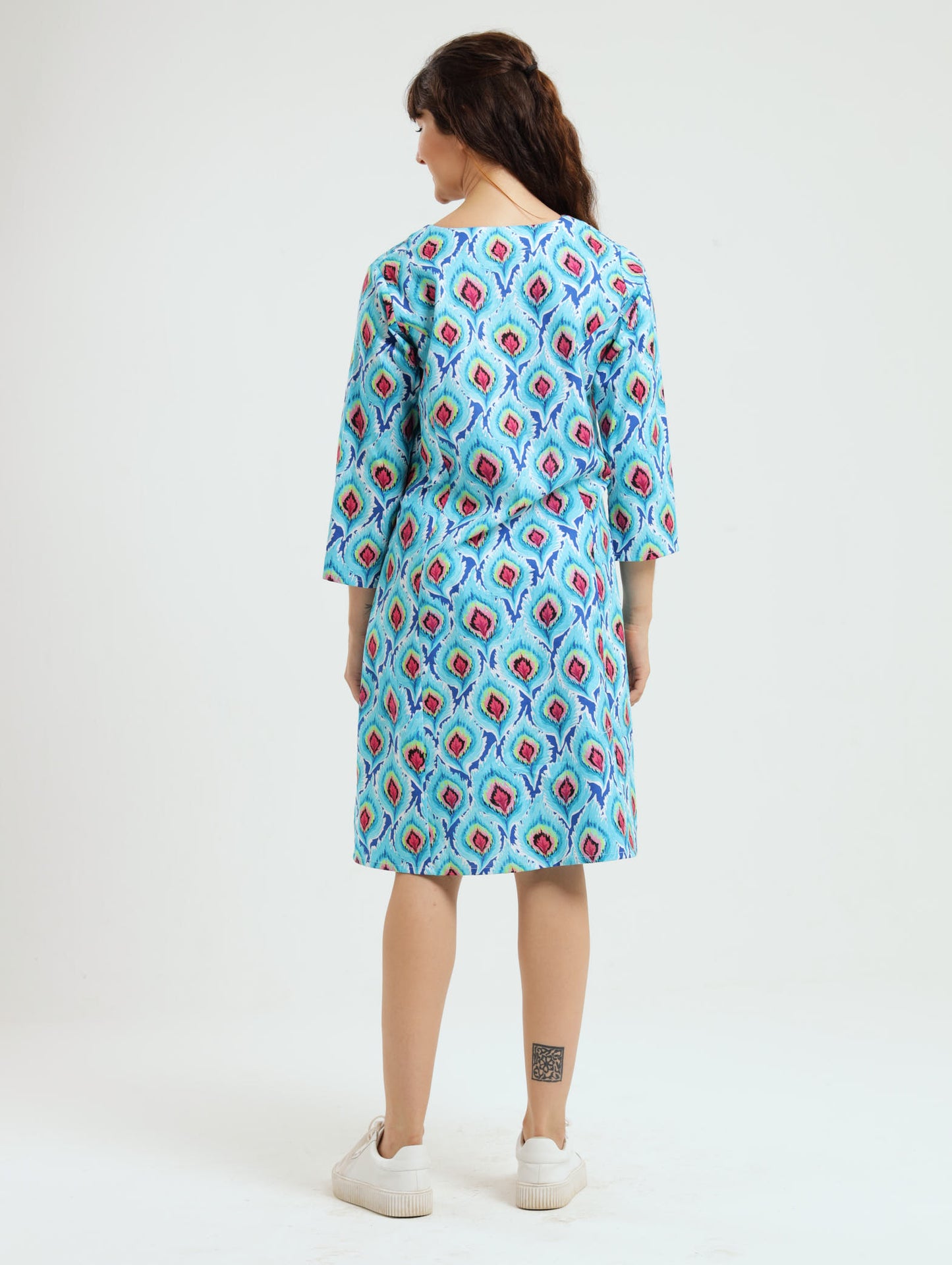 Bamboo Tunic: Blue Ikat