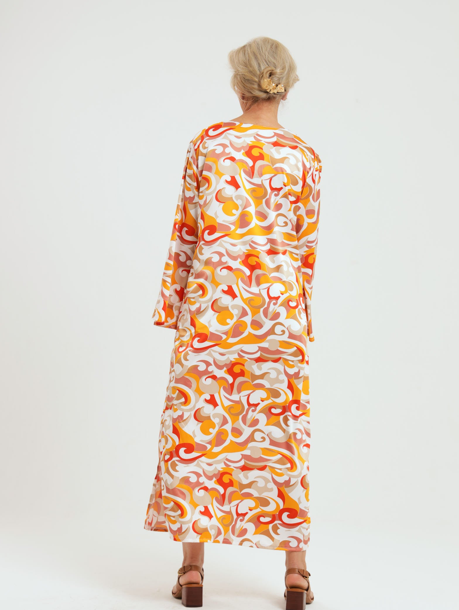 Wattle Kaftan- Orange Swirl