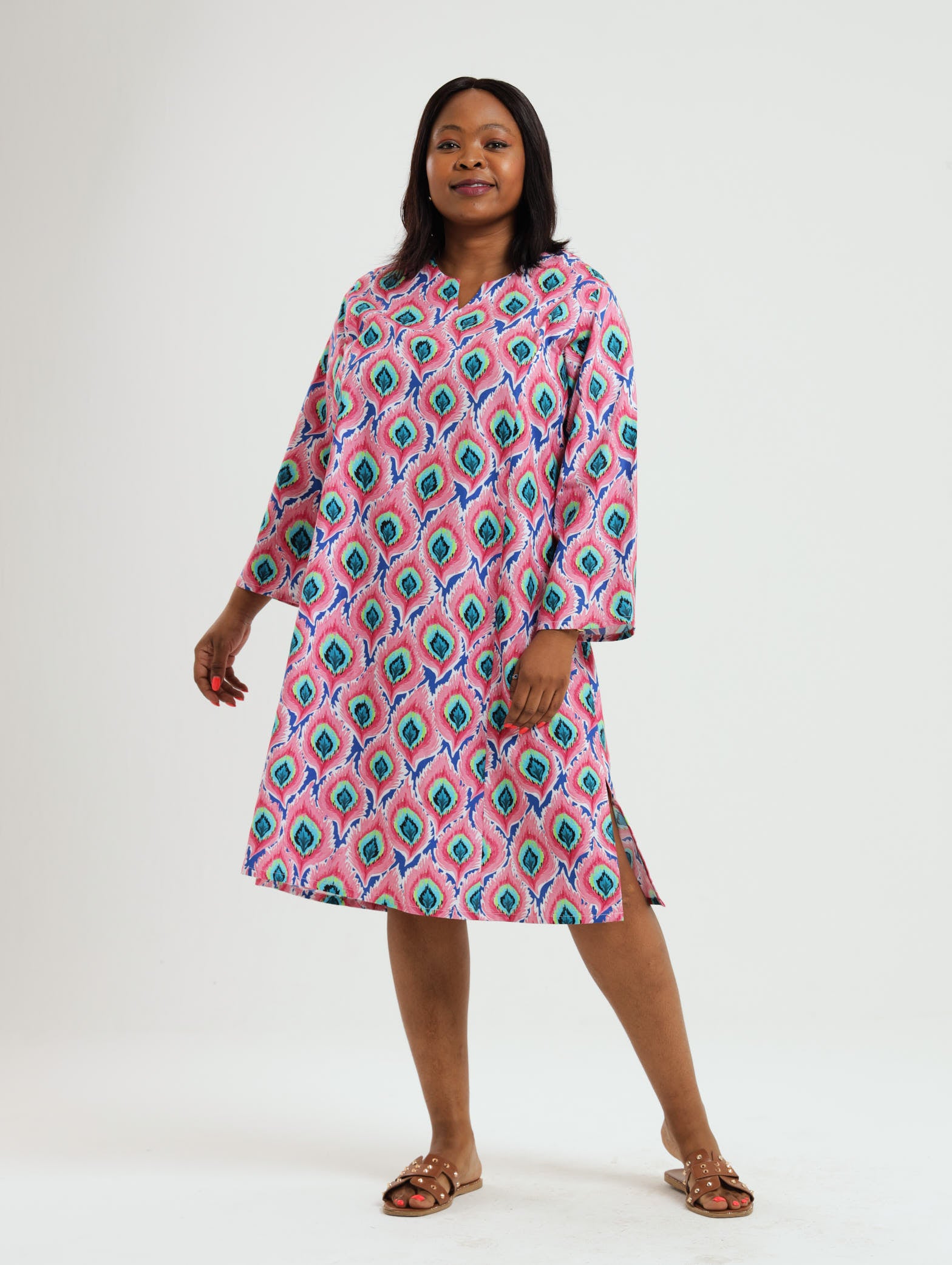 Bamboo Tunic- Pink Ikat