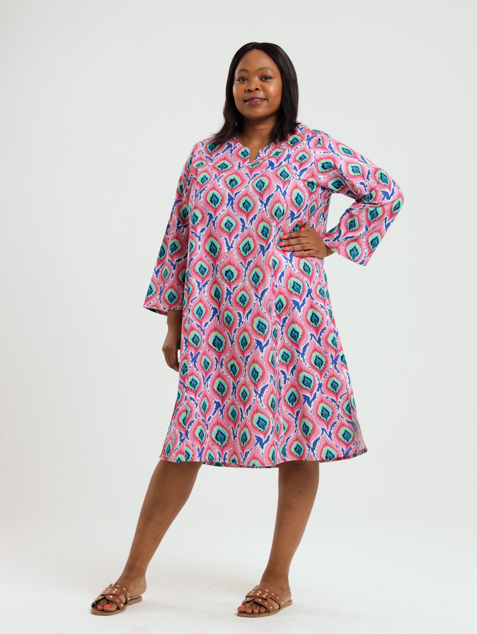 Bamboo Tunic- Pink Ikat