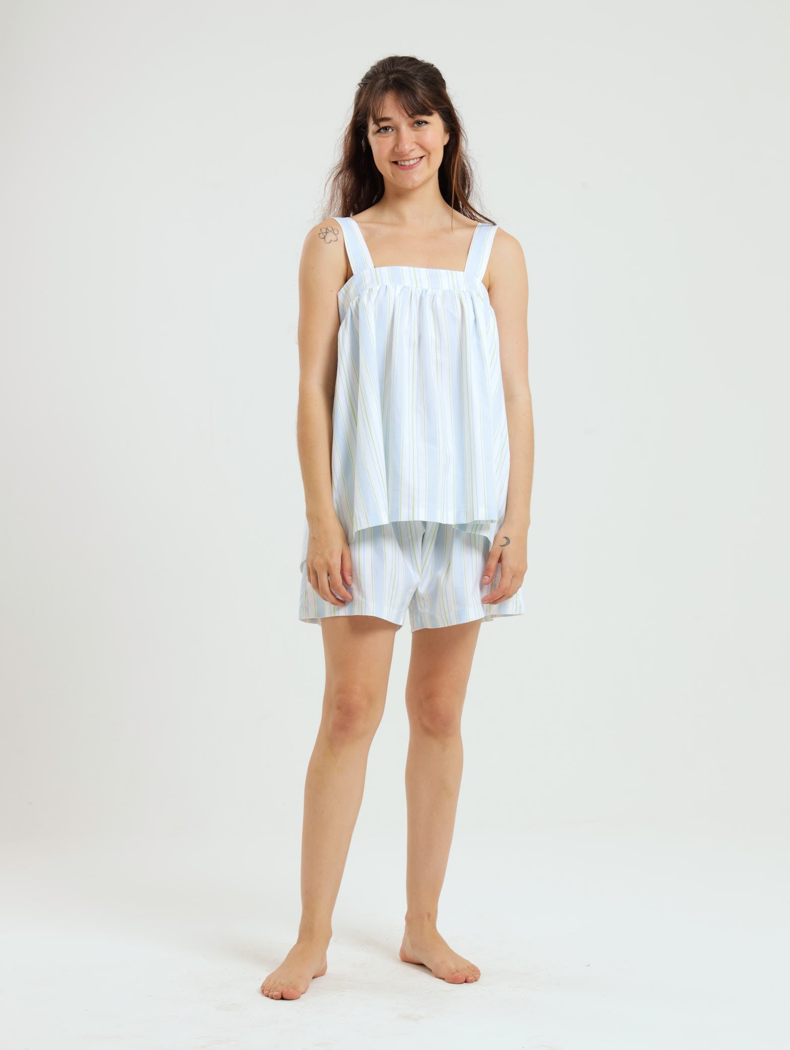 Palm PJs- Blue Stripe